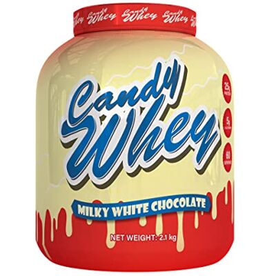 Candy 2.1kg Muscle Building High Protein Shake Vegetarian Friendly 5g Glutamine Per Serving Low Fat, Low Sugar 60 Servings (Milky White Chocolate) Candy 2.1kg Muscle Building High Protein Shake Vegetarian Friendly 5g Glutamine Per Serving Low Fat, Low Sugar 60 Servings (Milky White Chocolate)