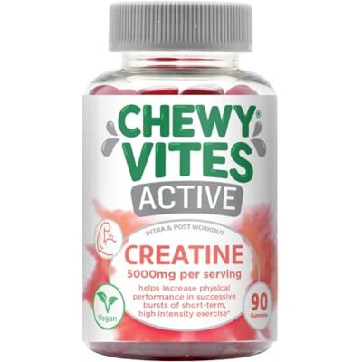 Chewy Active Creatine Gummies 5000mg – 90 Strawberry Flavoured Gummies – Creatine Monohydrate Food Supplement to Support Physical Performance in Active Lifestyles – Vegan by Chewy Active Creatine Gummies 5000mg – 90 Strawberry Flavoured Gummies – Creatine Monohydrate Food Supplement to Support Physical Performance in Active Lifestyles – Vegan by