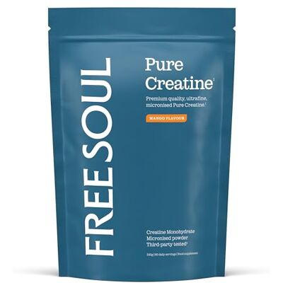 Free Soul Creatine Monohydrate Powder Mango 60 Servings 100% Pure Micronised Creatine Monohydrate Powder Easily Dissolves Vegan Lab-Tested Free Soul Creatine Monohydrate Powder Mango 60 Servings 100% Pure Micronised Creatine Monohydrate Powder Easily Dissolves Vegan Lab-Tested