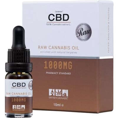 BRITISH CANNABIS RAW Cannabis Oil 1000mg (10ml) Unadulterated CBD Oil Drops, Made in the UK, Lab Tested Quality BRITISH CANNABIS RAW Cannabis Oil 1000mg (10ml) Unadulterated CBD Oil Drops, Made in the UK, Lab Tested Quality