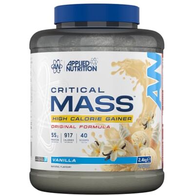 Applied Nutrition Original Critical Mass Vanilla Weight Gainer with MCT Powder, High Calorie Protein Powder Mass Gainer (2.4kg 10 Servings) Applied Nutrition Original Critical Mass Vanilla Weight Gainer with MCT Powder, High Calorie Protein Powder Mass Gainer (2.4kg 10 Servings)
