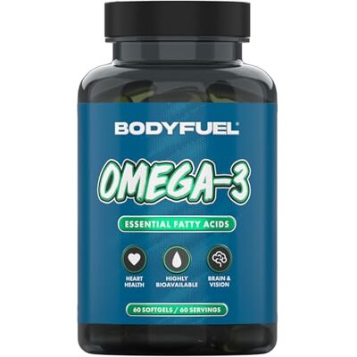 Applied Nutrition BodyFuel Omega 3 Softgels Fish Oil with EPA & DHA Essential Fatty Acids for Heart Brain & Vision Support (60 Softgels – 60 Servings) Applied Nutrition BodyFuel Omega 3 Softgels Fish Oil with EPA & DHA Essential Fatty Acids for Heart Brain & Vision Support (60 Softgels – 60 Servings)