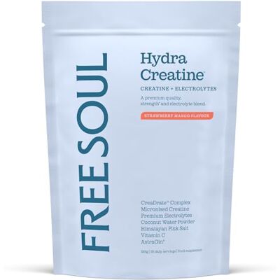 Free Soul HydraCreatine Creatine & Electrolytes Strawberry Mango Hydration, Performance & Strength Blend with Magnesium, Vitamin C, Biotin & Coconut Water Free Soul HydraCreatine Creatine & Electrolytes Strawberry Mango Hydration, Performance & Strength Blend with Magnesium, Vitamin C, Biotin & Coconut Water