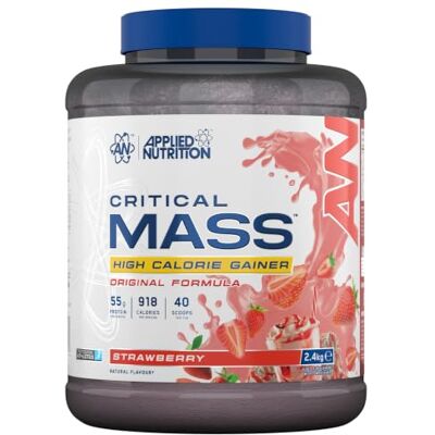 Applied Nutrition Original Critical Mass Strawberry Weight Gainer with MCT Powder, High Calorie Protein Powder Mass Gainer (2.4kg 10 Servings) Applied Nutrition Original Critical Mass Strawberry Weight Gainer with MCT Powder, High Calorie Protein Powder Mass Gainer (2.4kg 10 Servings)