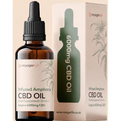 Voyager Inspire Infused Amphora Refined Tincture 20% 6000mg CBD Oil 30ml Strongest C.B.D Drops Made in UK Powerful CBD Drops CBD Very Strong Concentration No THC 30ML Voyager Inspire Infused Amphora Refined Tincture 20% 6000mg CBD Oil 30ml Strongest C.B.D Drops Made in UK Powerful CBD Drops CBD Very Strong Concentration No THC 30ML