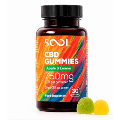 SOOL CBD Gummies 750mg 30pcs 25mg CBD Gummy Apple & Lemon Flavour Cannabidiol CBD Oil Edibles CBD Oil Stress & Anxiety Relief Calm, Unwind, Improve Sleep SOOL CBD Gummies 750mg 30pcs 25mg CBD Gummy Apple & Lemon Flavour Cannabidiol CBD Oil Edibles CBD Oil Stress & Anxiety Relief Calm, Unwind, Improve Sleep
