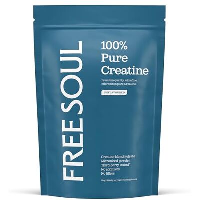 Free Soul Creatine Monohydrate Powder Unflavoured 60 Servings 100% Pure Micronised Creatine Monohydrate Powder Easily Dissolves Vegan Lab-Tested Free Soul Creatine Monohydrate Powder Unflavoured 60 Servings 100% Pure Micronised Creatine Monohydrate Powder Easily Dissolves Vegan Lab-Tested