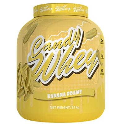 Candy 2.1kg Muscle Building High Protein Shake Vegetarian Friendly 5g Glutamine Per Serving Low Fat, Low Sugar 60 Servings (Banana Foams) Candy 2.1kg Muscle Building High Protein Shake Vegetarian Friendly 5g Glutamine Per Serving Low Fat, Low Sugar 60 Servings (Banana Foams)