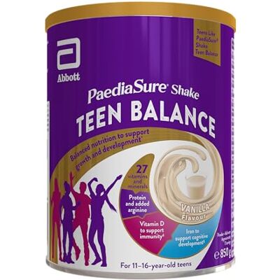 PaediaSure Shake Teen Multivitamin Protein Powder – Vanilla – 850g – Teenager Supplements with 27 Vitamins & Minerals – Vitamin D & Protein – Vegetarian – For busy teens 11-16 yrs old – by PaediaSure Shake Teen Multivitamin Protein Powder – Vanilla – 850g – Teenager Supplements with 27 Vitamins & Minerals – Vitamin D & Protein – Vegetarian – For busy teens 11-16 yrs old – by