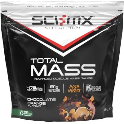 SCI-MX Total Mass • Mass Gainer Protein Powder • Choc Orange Flavour • 2Kg SCI-MX Total Mass • Mass Gainer Protein Powder • Choc Orange Flavour • 2Kg