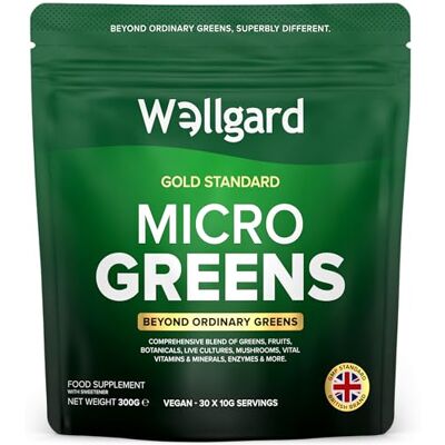 Wellgard Micro Greens 300 Grams – Greens Powder, 57 Ingredients, 84 Scientifically Proven Health Benefits, Super Greens Powder Wellgard Micro Greens 300 Grams – Greens Powder, 57 Ingredients, 84 Scientifically Proven Health Benefits, Super Greens Powder