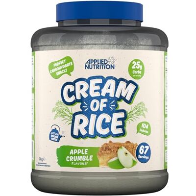Applied Nutrition Cream of Rice High Carbohydrate Cream of Rice Supplement, Source of Energy for Breakfast & Snacks, Easy to Digest, Low Sugar, Low Fat, Vegan, 2kg (Apple Crumble) Applied Nutrition Cream of Rice High Carbohydrate Cream of Rice Supplement, Source of Energy for Breakfast & Snacks, Easy to Digest, Low Sugar, Low Fat, Vegan, 2kg (Apple Crumble)