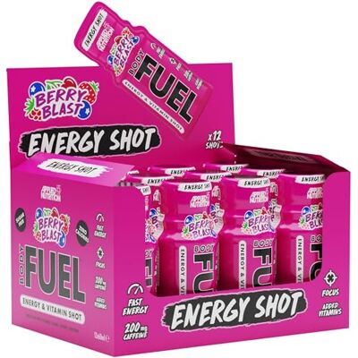 Applied Nutrition BodyFuel Energy Shot Body Fuel Prime Energy Shot, Physical Performance with B-Vitamins, Taurine, Caffeine, Sugar Free, Zero Calories (Box 12 Units x 60ml) (Berry Blast) Applied Nutrition BodyFuel Energy Shot Body Fuel Prime Energy Shot, Physical Performance with B-Vitamins, Taurine, Caffeine, Sugar Free, Zero Calories (Box 12 Units x 60ml) (Berry Blast)