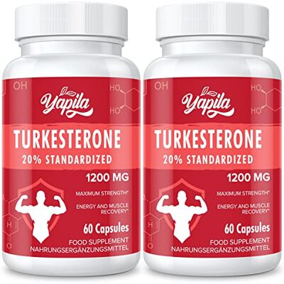 Yapila Turkesterone Supplement 1200 mg,120 Capsules Standardized to 20% Turkesterone; High-Potency Ajuga Turkestanica Extract, Vegan Formula Yapila Turkesterone Supplement 1200 mg,120 Capsules Standardized to 20% Turkesterone; High-Potency Ajuga Turkestanica Extract, Vegan Formula