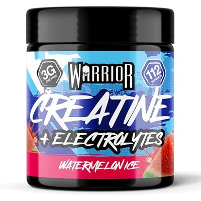 Warrior Creatine Plus Electrolytes 360g Zero Sugar Hydration Drink Mix 3g Creatine, Electrolytes, 112 Servings, Zero Sugar, Hydration, Strength & Muscle Recovery (Watermelon) Warrior Creatine Plus Electrolytes 360g Zero Sugar Hydration Drink Mix 3g Creatine, Electrolytes, 112 Servings, Zero Sugar, Hydration, Strength & Muscle Recovery (Watermelon)