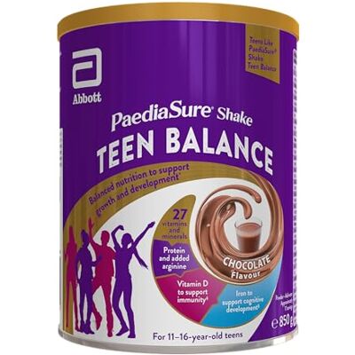PaediaSure Shake Teen Multivitamin Protein Powder – Chocolate – 850g – Teenager Supplement with 27 Vitamins & Minerals – Vitamin D & Protein – Vegetarian – For busy teens 11-16 yrs old – by PaediaSure Shake Teen Multivitamin Protein Powder – Chocolate – 850g – Teenager Supplement with 27 Vitamins & Minerals – Vitamin D & Protein – Vegetarian – For busy teens 11-16 yrs old – by