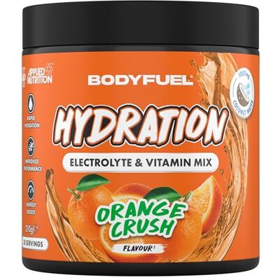 Applied Nutrition BodyFuel Hydration Electrolyte & Vitamin Powder Natural Energy & Reduces Tiredness & Optimise Hydration (210g 30 Servings)(Orange Crush) Applied Nutrition BodyFuel Hydration Electrolyte & Vitamin Powder Natural Energy & Reduces Tiredness & Optimise Hydration (210g 30 Servings)(Orange Crush)