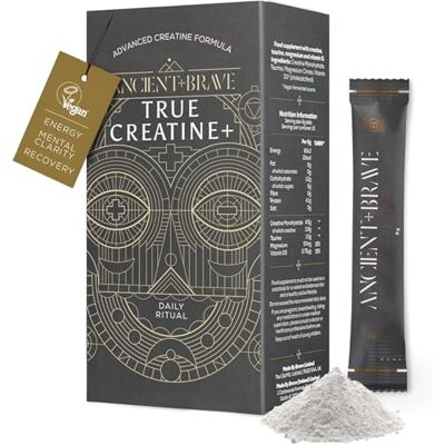 Ancient + Brave True Creatine+ Powder 15 x 6g Creatine Sachets Micronised Creatine Monohydrate Powder Taurine, Magnesium & Vitamin D3 Neutral Taste Physical Performance & Wellbeing Ancient + Brave True Creatine+ Powder 15 x 6g Creatine Sachets Micronised Creatine Monohydrate Powder Taurine, Magnesium & Vitamin D3 Neutral Taste Physical Performance & Wellbeing