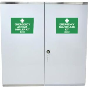 Value Aid Anaphylaxis and Inhaler Kit Storage Cabinet (Empty) – Wall-Mountable First Aid Cabinet for Schools, Workplaces and Public Areas Value Aid Anaphylaxis and Inhaler Kit Storage Cabinet (Empty) – Wall-Mountable First Aid Cabinet for Schools, Workplaces and Public Areas