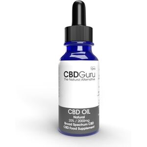 CBD Guru CBD Oil Drops 2000mg by High Purity Natural Flavour with Naturally Sourced MCT Oil, 20% CBD, Supports Sleep & Anxiety, THC-Free, 10ml (18+) CBD Guru CBD Oil Drops 2000mg by High Purity Natural Flavour with Naturally Sourced MCT Oil, 20% CBD, Supports Sleep & Anxiety, THC-Free, 10ml (18+)