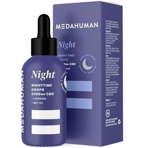 MEDAHUMAN NIGHT CBD Oil Superblend with 2000mg CBD, MCT Oil & Lavender, Sleep Drops to Help Soothe & Reduce Tension, 30ml MEDAHUMAN NIGHT CBD Oil Superblend with 2000mg CBD, MCT Oil & Lavender, Sleep Drops to Help Soothe & Reduce Tension, 30ml
