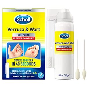 Scholl Verruca & Wart Complete Freeze Remover Kit, 80ml - Verucca Freeze Treatment for Effective Wart and Verucca Removal, 1 Pack