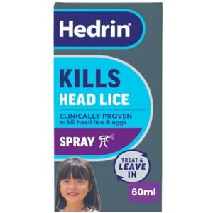 Hedrin Treat & Go Leave-In Spray, Fast, No Fuss Lice & Nit Treatment, Kills Head Lice & Eggs, Clinically Tested, Suitable for Adults & Children, 1 x 60ml (2 x 30ml Treatments) Hedrin Treat & Go Leave-In Spray, Fast, No Fuss Lice & Nit Treatment, Kills Head Lice & Eggs, Clinically Tested, Suitable for Adults & Children, 1 x 60ml (2 x 30ml Treatments)