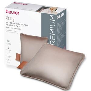 Beurer Heaty Heat pad, Cordless Heating pad with Battery, with Automatic Switch-Off Function and 3 Temperature Settings, with Fast Heating, Soft Velvet Fabric, Smokey Taupe Beurer Heaty Heat pad, Cordless Heating pad with Battery, with Automatic Switch-Off Function and 3 Temperature Settings, with Fast Heating, Soft Velvet Fabric, Smokey Taupe
