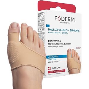 PODERM BUNION/HALLUX VALGUS PROTECTION PATENTED ARNICA GEL Immediately Cushions and Relieves Pain Prevents Calluses 100% Natural Actives Swiss Lab PODERM BUNION/HALLUX VALGUS PROTECTION PATENTED ARNICA GEL Immediately Cushions and Relieves Pain Prevents Calluses 100% Natural Actives Swiss Lab