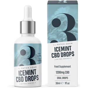 PATCH ADAM CBD Oil Drops Ice Mint, 1200mg High Purity CBD Isolate Dropper, Muscle & Joint Pain, Stress Anxiety Relief PATCH ADAM CBD Oil Drops Ice Mint, 1200mg High Purity CBD Isolate Dropper, Muscle & Joint Pain, Stress Anxiety Relief