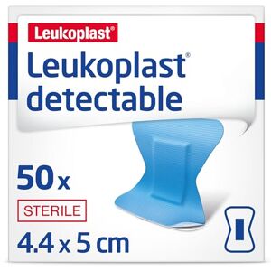 Leukoplast Detectable Sterile Dressing Strips with X-Ray and Metal Detectable Materials Breathable and Waterproof, First-aid Plasters Blue 4.4 cm x 5 cm Box of 50 Leukoplast Detectable Sterile Dressing Strips with X-Ray and Metal Detectable Materials Breathable and Waterproof, First-aid Plasters Blue 4.4 cm x 5 cm Box of 50