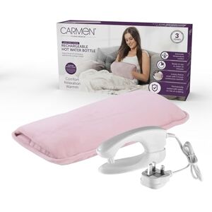 Carmen Large Rechargeable Hot Water Bottle, Soft Touch Fleece Cover, Hand Warmer, Automatic Temperature Control, W36cm x H19cm, Pink Carmen Large Rechargeable Hot Water Bottle, Soft Touch Fleece Cover, Hand Warmer, Automatic Temperature Control, W36cm x H19cm, Pink
