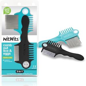 NitWits Head Lice & Egg Comb Twin Pack - Lice Comb, Detangles, Removes Lice & Eggs, Includes 5x Magnifying Glass NitWits Head Lice & Egg Comb Twin Pack - Lice Comb, Detangles, Removes Lice & Eggs, Includes 5x Magnifying Glass