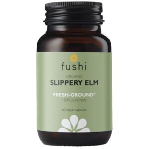 Fushi 90142 Organic Slippery Elm Capsules, 60 Caps Fresh-Ground Whole Food Soothing & Healing Action Supports Stomach Indigenously Sourced Ethical & Vegan Fushi 90142 Organic Slippery Elm Capsules, 60 Caps Fresh-Ground Whole Food Soothing & Healing Action Supports Stomach Indigenously Sourced Ethical & Vegan