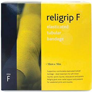 Reliance Medical Religrip Elasticated Tubular Bandage, Size F, ideal for Treating Soft Tissue Injuries, Dislocations, for Arms Legs and Feet, 10 cm x 10 m Reliance Medical Religrip Elasticated Tubular Bandage, Size F, ideal for Treating Soft Tissue Injuries, Dislocations, for Arms Legs and Feet, 10 cm x 10 m