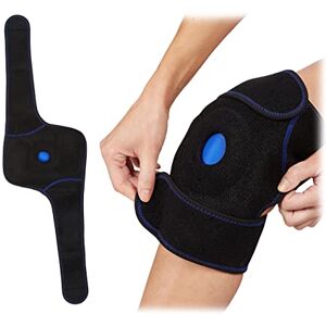Relaxdays Cooling Pad Knee, Bandage with Hook & Loop Fastener, Reusable, Multi-use Compression, Warm & Cold, Black/Blue, Pack of 1 Relaxdays Cooling Pad Knee, Bandage with Hook & Loop Fastener, Reusable, Multi-use Compression, Warm & Cold, Black/Blue, Pack of 1