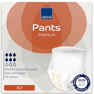 ABENA Pants Premium Pull-Up Incontinence Pants, Eco-Labelled Incontinence Pants for Men & Women, Discreet, Protective, Breathable, Comfortable XL 1, 130-170cm Waist, 1600ml Absorbency, 16PK ABENA Pants Premium Pull-Up Incontinence Pants, Eco-Labelled Incontinence Pants for Men & Women, Discreet, Protective, Breathable, Comfortable XL 1, 130-170cm Waist, 1600ml Absorbency, 16PK
