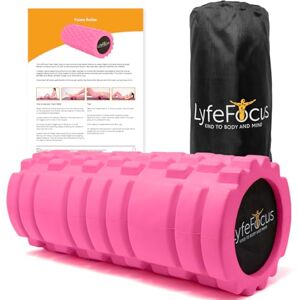 LyfeFocus Premium Trigger Point Foam Roller Multi Pressure Point with 3 Unique Moulds for Muscle Tension Specialist Approved Sports Massage Roller for Deep Tissue Therapy with Carry Bag (Pink) LyfeFocus Premium Trigger Point Foam Roller Multi Pressure Point with 3 Unique Moulds for Muscle Tension Specialist Approved Sports Massage Roller for Deep Tissue Therapy with Carry Bag (Pink)