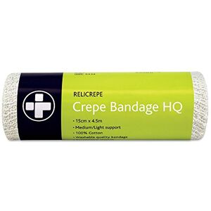 Reliance Medical Relicrepe Crepe Bandage HQ Washable and Stretchable, Suitable for Treating Sprains, Strains and Minor Aches, 15 cm x 4 m, Pack of 10 Reliance Medical Relicrepe Crepe Bandage HQ Washable and Stretchable, Suitable for Treating Sprains, Strains and Minor Aches, 15 cm x 4 m, Pack of 10