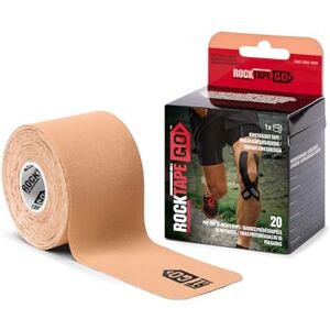 RockTape GO Extra-Sticky Kinesiology Tape – 20 Pre-Cut Strips, 5cm x 25cm – Strong Adhesive, Water-Resistant, Hypoallergenic Support for Muscle Recovery, Pain Relief & Sports Use, Beige RockTape GO Extra-Sticky Kinesiology Tape – 20 Pre-Cut Strips, 5cm x 25cm – Strong Adhesive, Water-Resistant, Hypoallergenic Support for Muscle Recovery, Pain Relief & Sports Use, Beige