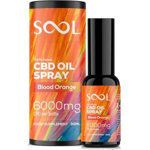 SOOL Golf Pro Formula CBD Oil Spray Blood Orange 6000mg, 30ml I High Strength CBD Oil I 40mg per Serving I Fast-Absorbing Refreshing Blood Orange Flavor SOOL Golf Pro Formula CBD Oil Spray Blood Orange 6000mg, 30ml I High Strength CBD Oil I 40mg per Serving I Fast-Absorbing Refreshing Blood Orange Flavor
