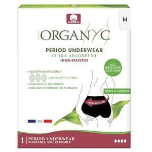 Corman Organyc Organyc Reusable Period Panty, Ultra-Absorbent, Black, Medium Corman Organyc Organyc Reusable Period Panty, Ultra-Absorbent, Black, Medium