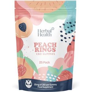 CBD Guru Herbal Health CBD Peach Rings 25mg 25 Pack PeachFlavour Broad Spectrum CBD Bottles for Sleep & Anxiety Support, 750mg Total CBD CBD Guru Herbal Health CBD Peach Rings 25mg 25 Pack PeachFlavour Broad Spectrum CBD Bottles for Sleep & Anxiety Support, 750mg Total CBD