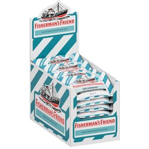 Fisherman's Friend Spearmint Lozenges, Sugar Free Extra Strong Menthol Throat Lozenges, Pack of 24 (25g) Fisherman's Friend Spearmint Lozenges, Sugar Free Extra Strong Menthol Throat Lozenges, Pack of 24 (25g)