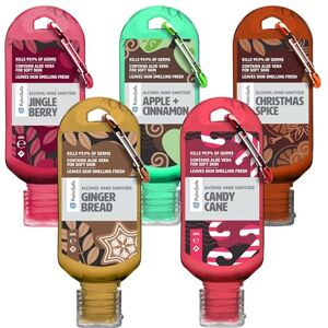 Palm 5 Christmas Pack 60ml Anti Bacterial Premium Hand Sanitiser Travel Size Refillable Clip Bottle Non Sticky Extra Moisturising Kills 99.9% of Bacteria Stocking Filler Scents May Vary Palm 5 Christmas Pack 60ml Anti Bacterial Premium Hand Sanitiser Travel Size Refillable Clip Bottle Non Sticky Extra Moisturising Kills 99.9% of Bacteria Stocking Filler Scents May Vary