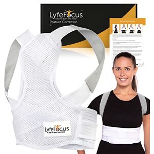 LyfeFocus S1 Premium Invisible Breathable Back Posture Corrector for Men & Women Upper Back Support Brace & Straightener Effective Posture Correction for Neck, Shoulder & Back Pain (White, Small) LyfeFocus S1 Premium Invisible Breathable Back Posture Corrector for Men & Women Upper Back Support Brace & Straightener Effective Posture Correction for Neck, Shoulder & Back Pain (White, Small)