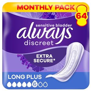 Discreet Incontinence Pads Women Long Plus 64 Count Discreet Incontinence Pads Women Long Plus 64 Count