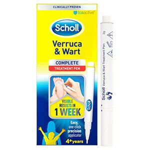 Scholl Verruca & Wart Removal Pen - TCA-Active, Clinically Proven Wart and Verruca Remover, Complete Treatment, Easy Targeted Application, 1 Pack