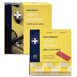 Reliance Medical Dependaplast Fabric Plasters Pilfer Proof, Dispensable, Breathable, Assorted Sizes (Pack of 40) Reliance Medical Dependaplast Fabric Plasters Pilfer Proof, Dispensable, Breathable, Assorted Sizes (Pack of 40)