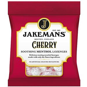 Jakemans Cherry 73g Pack of 12 Soothing Menthol Lozenges Suitable For Vegetarians, Red Jakemans Cherry 73g Pack of 12 Soothing Menthol Lozenges Suitable For Vegetarians, Red